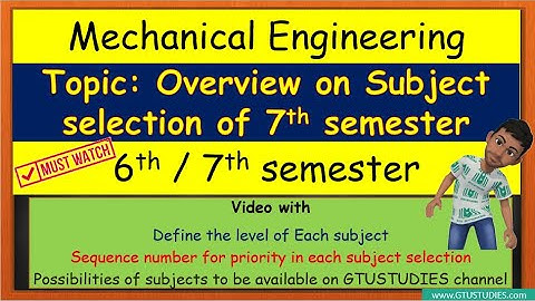 Mechanical 7th semester subject selection overview for GTU in easy way