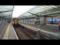 The x2 Class 156 'Super Sprinter' NORTHERN Nos.156483+156448 arrives at Carlisle Citadel Station.