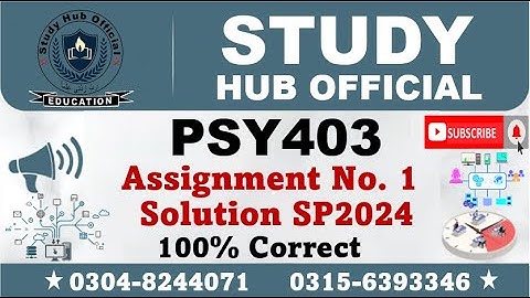 PSY403 Assignment 1 Solution Spring 2024, PSY403 Assignment 1 solution 2024, PSY403 assig 1 solution