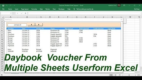 Daybook Voucher from Multiple Sheets Excel VBA