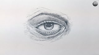 Eye Drawing | Cross Hatching | easy for beginners