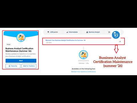 Business Analyst Certification Maintenance Summer ’26 | Salesforce Trailhead