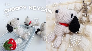 Snoopy amigurumi｜keychain Crochet Tutorial Easy&Cute 史努比包包鑰匙掛件鉤針我们永遠的童心夥伴❤️#amigurumi #crochet #diy