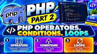🐘 PHP Quiz – Part 2 | Operators, Conditions & Loops | 50 Questions & Answers