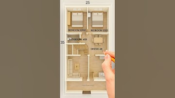 25x35 2BHK House Plan | Hand-Drawn Floor Plan & Furniture Layout & Cut Section 📐✍️ #2bhkhousedesign