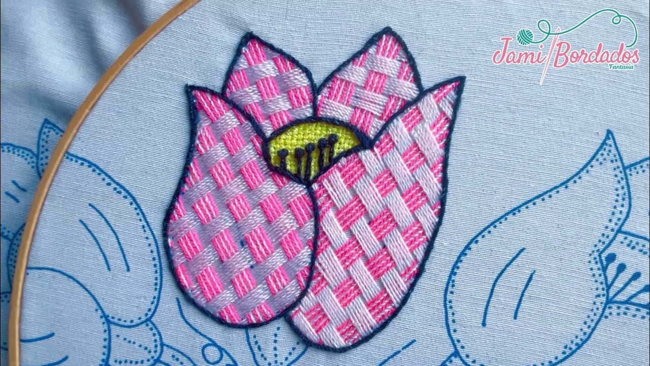 319. Bordado Fantasía Tulipán 3 / Hand Embroidery Tulip / Fantasy Stitch