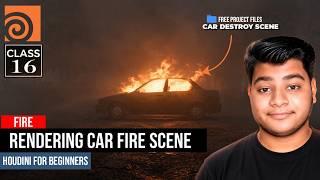 Rendering Our Car Fire Scene| Houdini for Beginners | Class 16