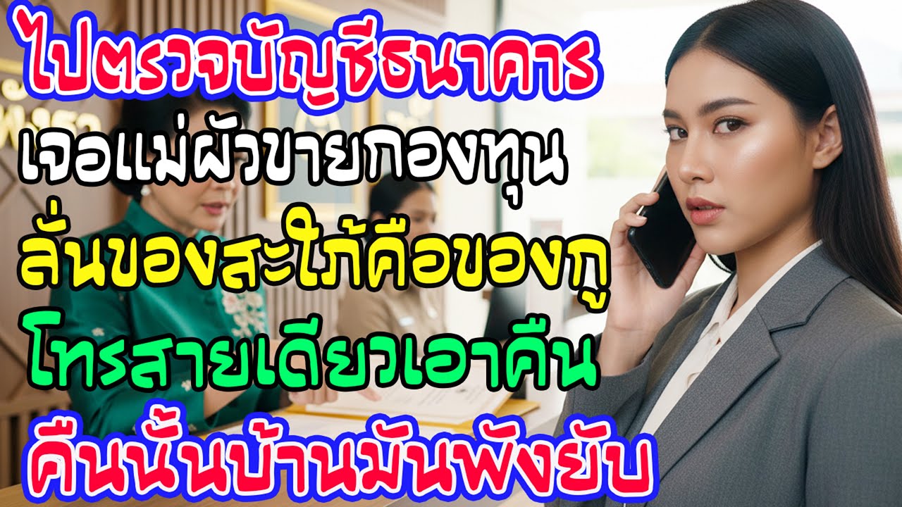 บริษัทส่งตรวจแบงค์ เจอแม่ผัวขายกองทุนตู่เป็นของตน! ไม่โวยวายแค่โทรสายเดียว บ้านสามีวอดวาย