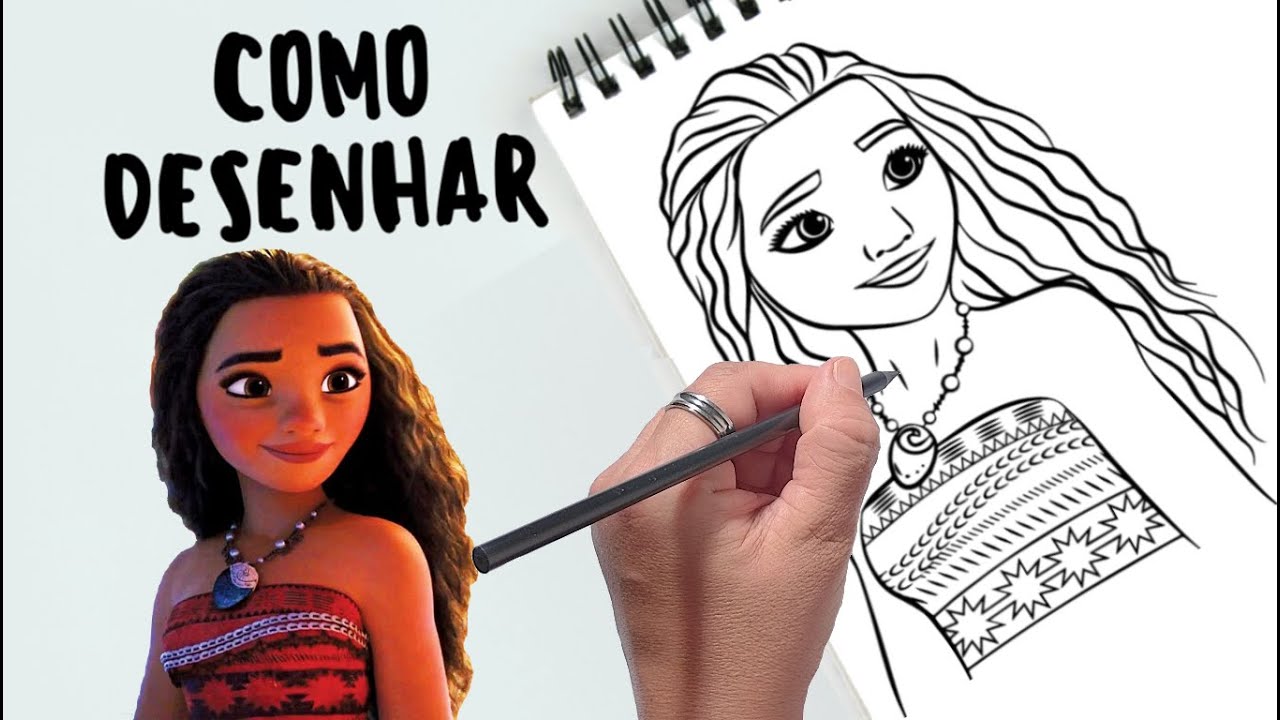 Como Desenhar a MOANA - How to Draw Moana 2 - Cómo dibujar a Moana ...