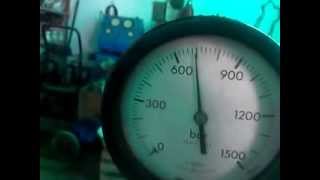 Testing of hydrulic hand pump of enerpac P392