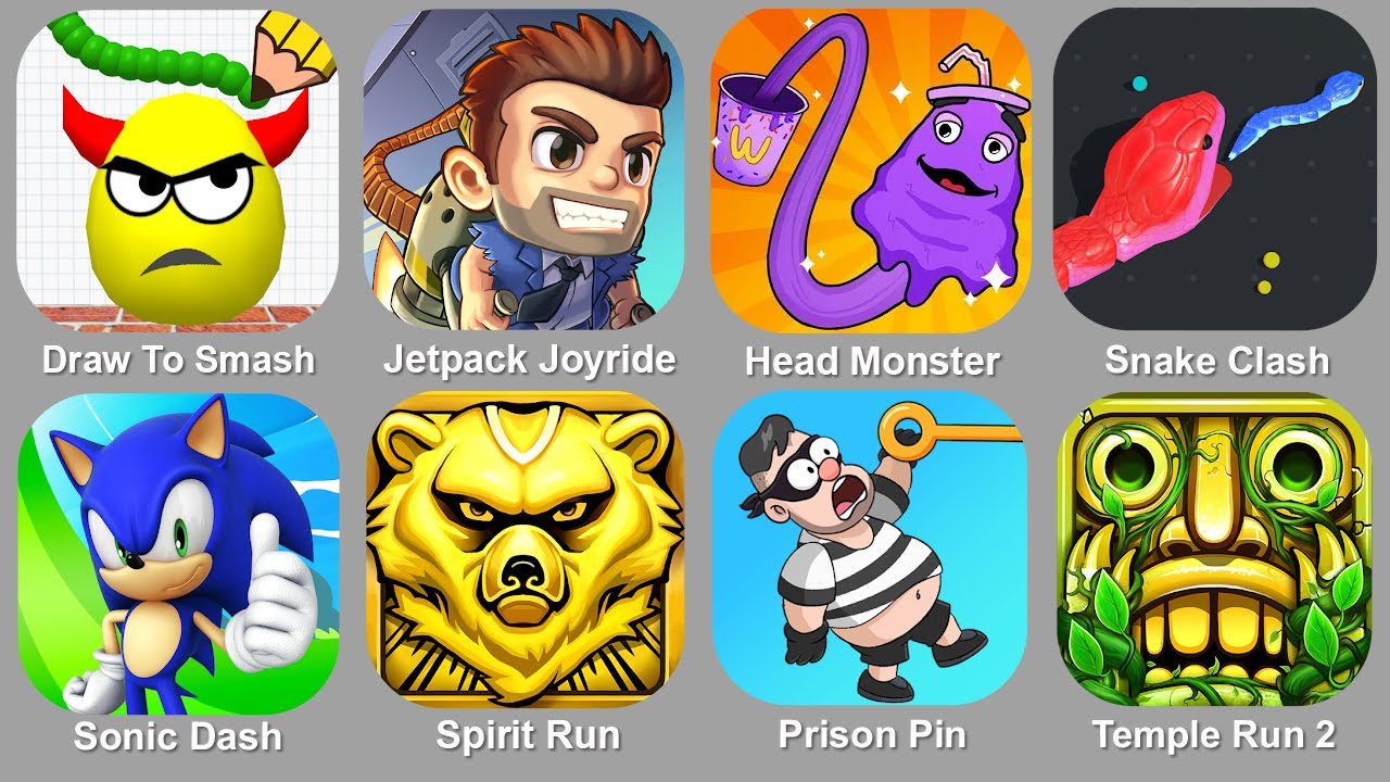 Draw To Smash,Jetpack Joyride,Head Monster,Snake Clash,Sonic Dash ...