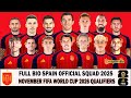 FULL BIO SPAIN OFFICIAL SQUAD FOR FIFA WORLD CUP 2026 QUALIFIEERS | FIFA SQUAD FOR NOVEMBER 2025