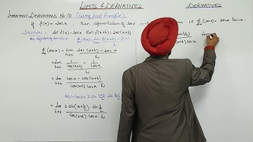 Free ICSE l Class 11 MATH l DIFFERENTIATION l Important derivation l Using First Principle l L25