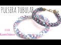 Beading Ideas - Pinch Beads Tubular bracelet using Kumihimo