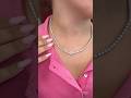 13CT Natural Diamond Tennis Necklace with custom flower Clasp in 14K white gold #jewellery #necklace