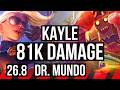 KAYLE vs DR. MUNDO (TOP) | 81K damage | EUNE Master | 26.8