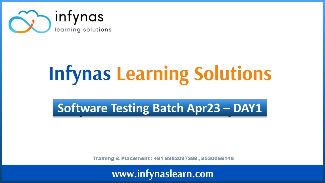 Software Testing Beginner Class Day1 Apr23 Batch - YouTube