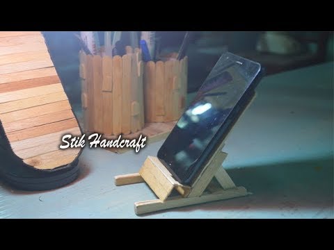 Handcrafts Membuat Tempat  Duduk HP  Dari  Stik  Es  Krim  