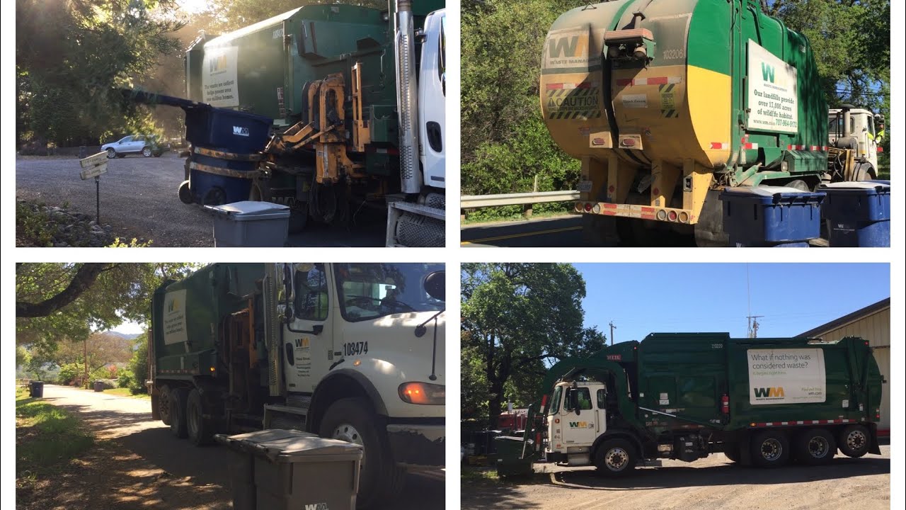 Waste Management Garbage Trucks in Redwood Valley, CA!! YouTube