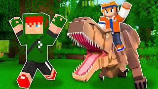 INVADIMOS O MUNDO DOS DINOSSAUROS NO MINECRAFT!! CONSEGUIMOS SOBREVIVER?