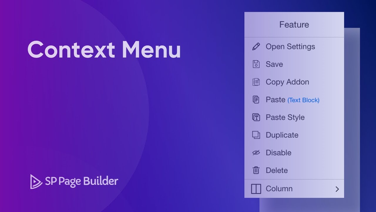 Introducing Context Menu in SP Page Builder v3.6.3 - YouTube