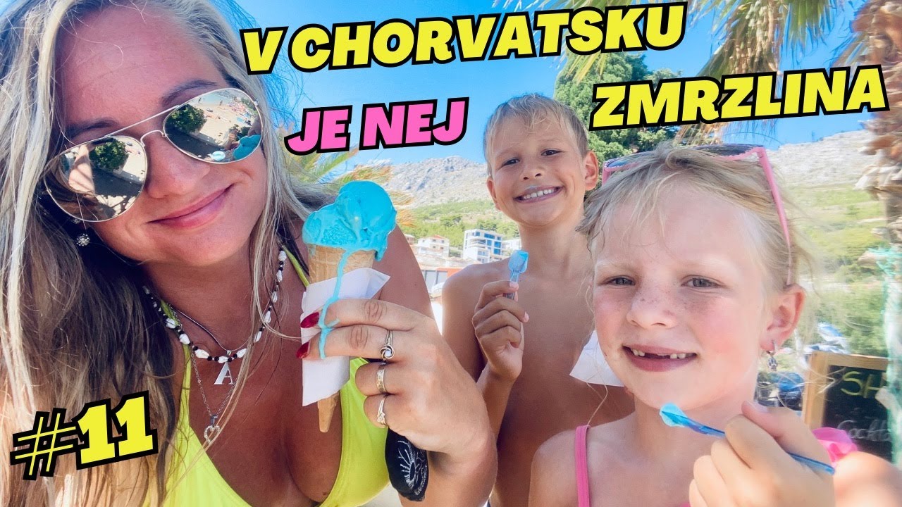 Chorvatsko 2025 🌴🌴- #11 bez zmrzliny to tu nejde,hic na pláži a večerní procházka do Omiše