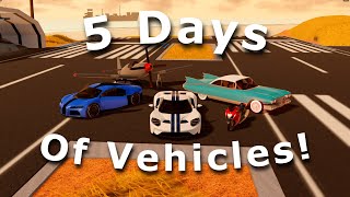 5 Days of Vehicles Update(s) Review in Roblox Jailbreak