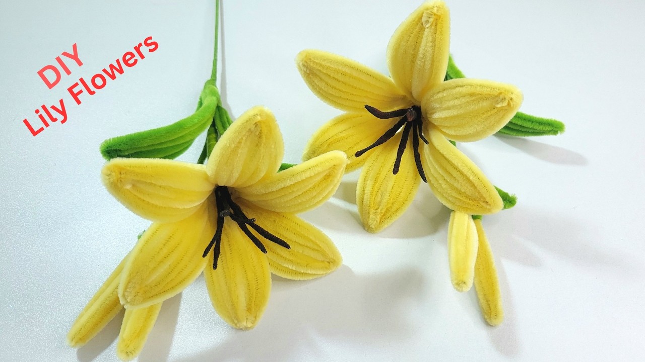 DIY Tutorial Flowers ! Pipe Cleaner Easy to Make Lily Flowers | Handmade with Chenille Wire.