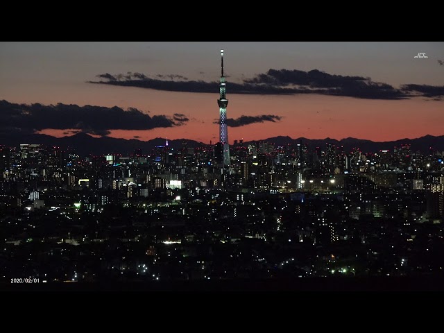 4K】東京スカイツリー・夕焼け・ライトアップ（2020年2月1日） - YouTube