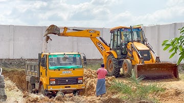 JCB 3DX and Truck Finished Swimming Pool and Cleans and Leveling Mud Around New House | Part-2 | jcb