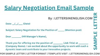 Salary Negotiation Email Sample - How to Write a Salary Negotiation Email