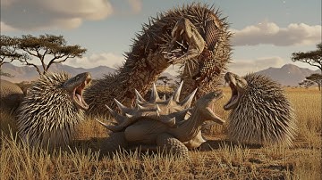 Giant Turtle Rescues Python Covered in Porcupine Quills after Attack 