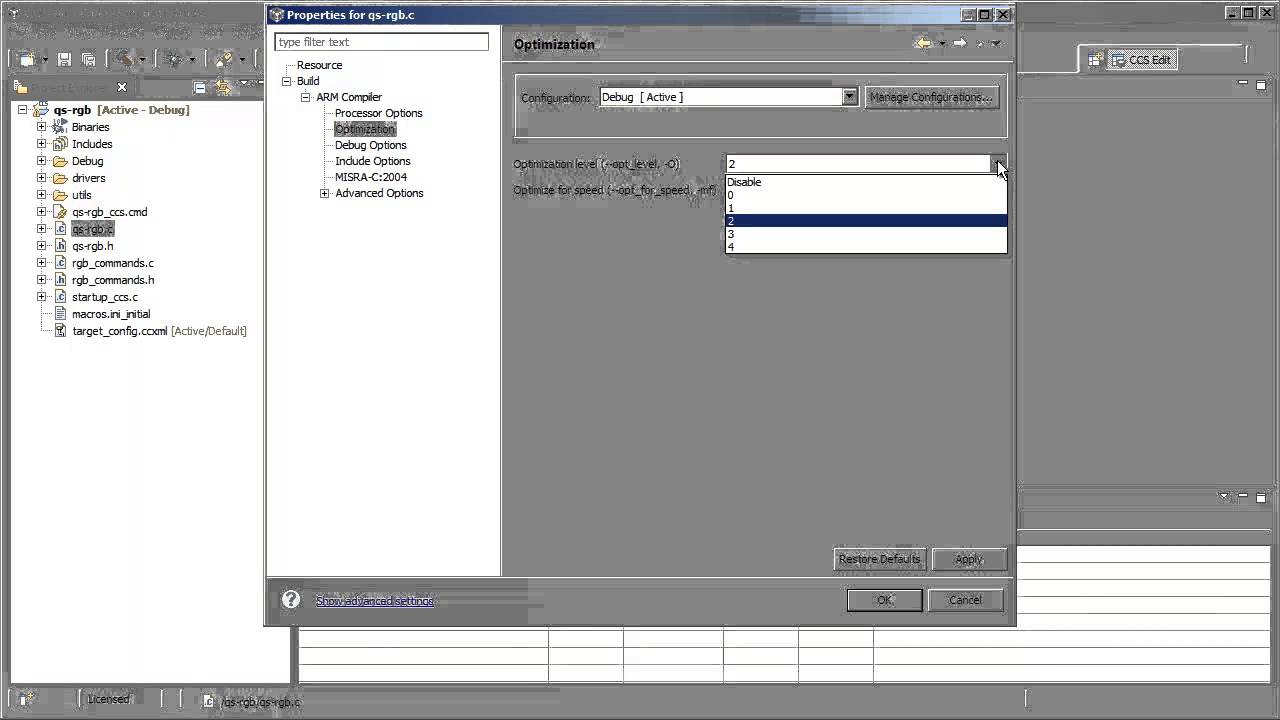 Set compiler options on a file or set of files