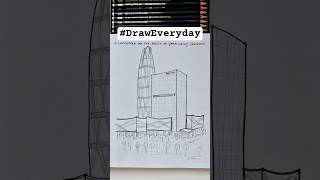 Day 105 LANDMARK OF DAILY COMMUTE | Draw everyday Draw every way | Ningbo, China | Pencil black pen