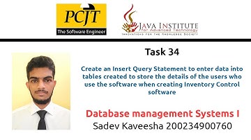 Task 34 - Database Management 1 - Question Series