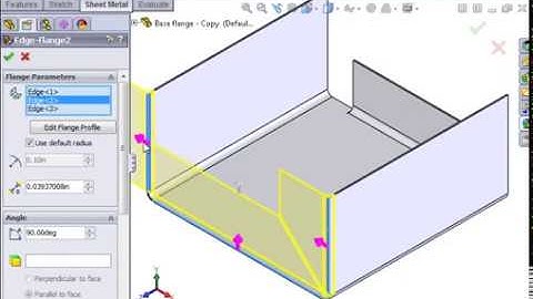 SolidWorks Sheet Metal Study, 01 Sheet Metal Design   09 Edge Flange 2