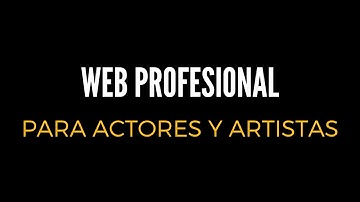 Web para actores y artistas - Presentación
