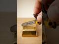 “Miniature Chainsaw Cuts 1KG Gold Bar! 💰 | Satisfying ASMR” #automobile