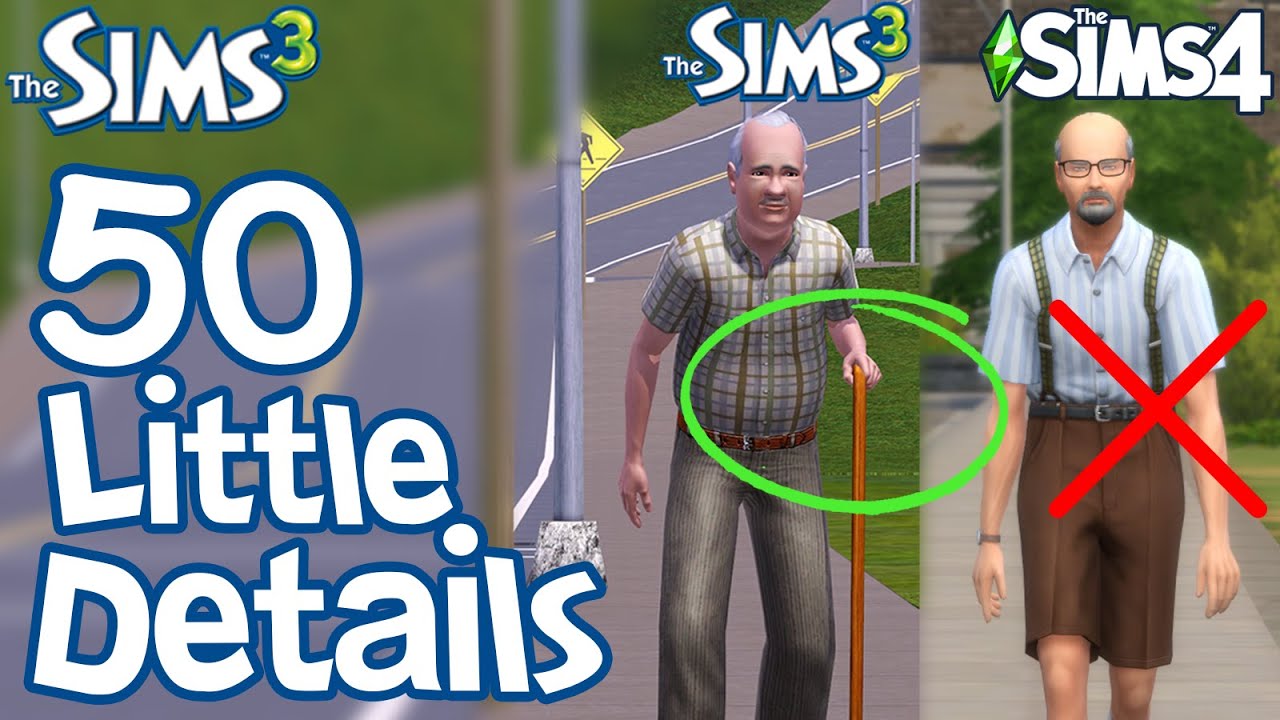 the sims ภาคไหนสนุกสุด  New  The Sims 3: 50 FUN LITTLE DETAILS not in Sims 2 \u0026 Sims 4