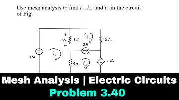 Mesh Analysis | Electric Circuits | Problem 3.40 | Electrical Engineering