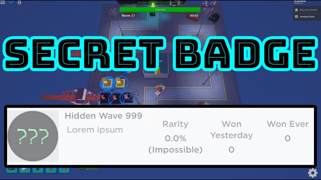 Hidden Wave 999 Secret Badge Prediction Theory Tower Defense Simulator Roblox Youtube - hidden wave tower defence simulator roblox