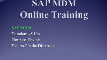 SAP MDM Training Video