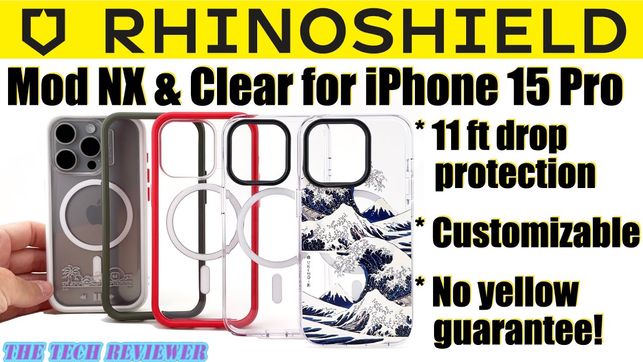 RHINOSHIELD Clear & Mod NX iPhone 15 Pro: 11 ft Drop Protection * Powerful  MagSafe * No Yellowing! 