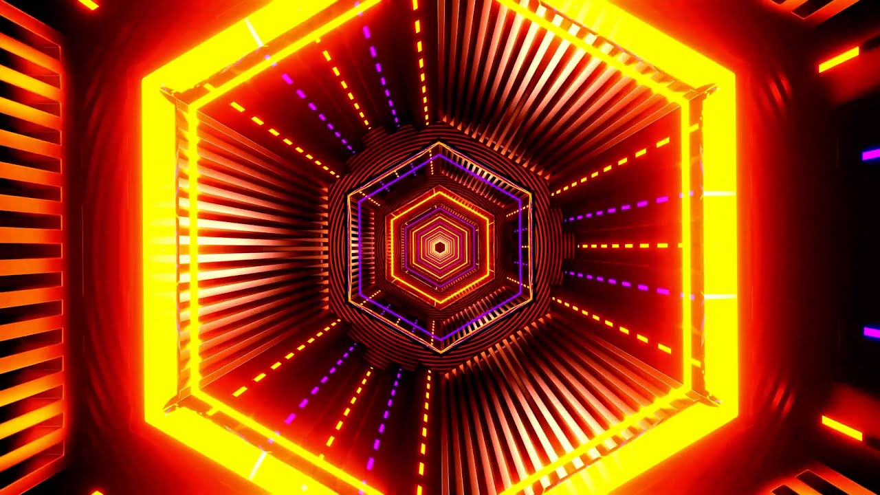 Neon Tunnel 4K 🔥 Hypnotic Purple & Orange Loop (Silent Stream)