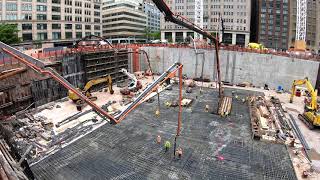 4,300 cubic yard mat slab mass concrete pour | US Concrete NY x Civetta Cousins