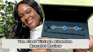 Van Cleef Vintage Alhambra Bracelet Review in Color Agate/Blue