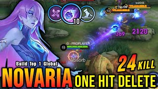 24 Kills Killing Machine Novaria One Hit Delete  Build Top 1 Global Novaria  Mlbb