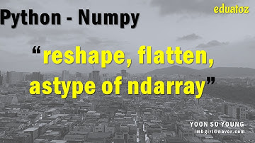 [PYTHON][numpy-12]  ndarray변환 - reshape, flatten, astype