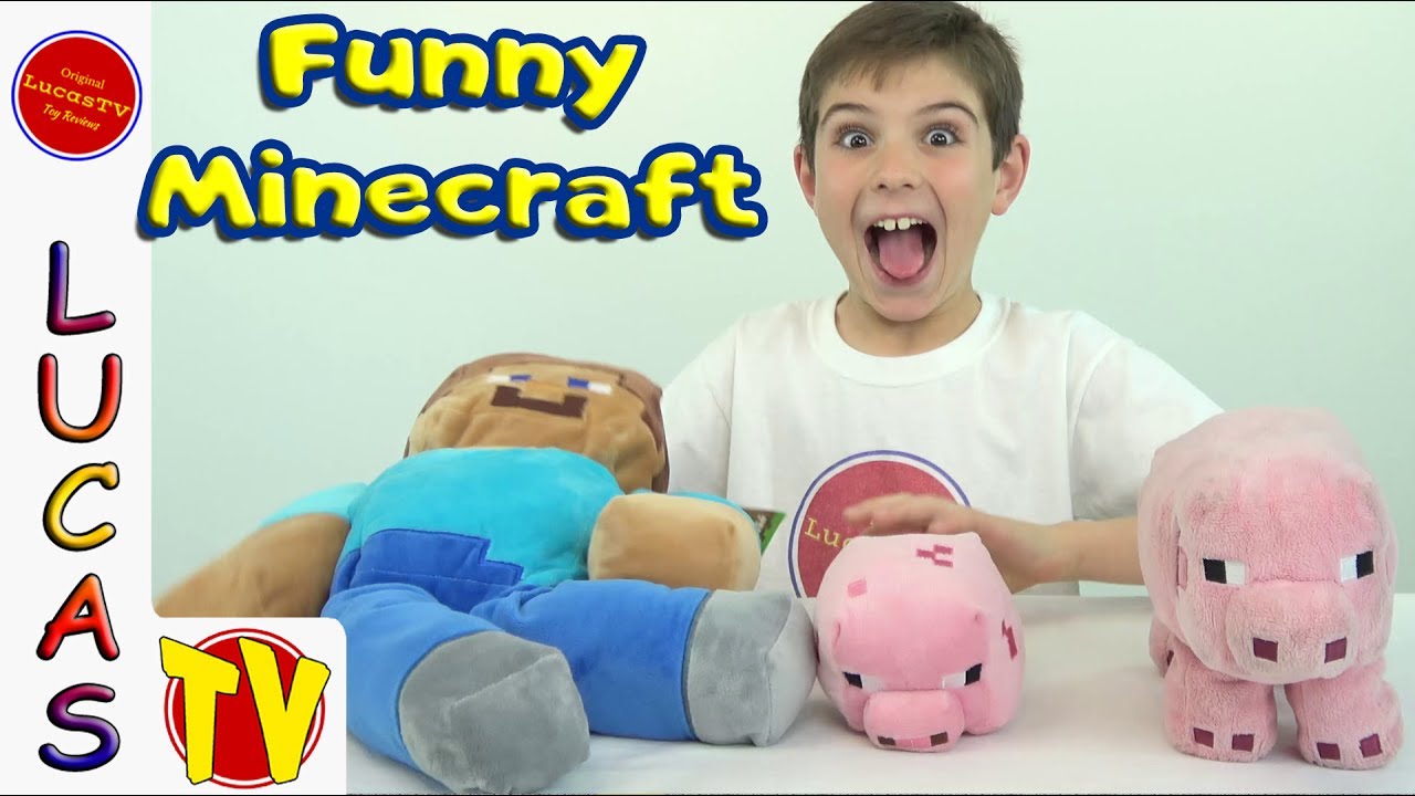 Funniest Minecraft Video! Steve and Minecraft Pigs Plush Toys Songs and  Sound Effects and Toy Review - YouTube