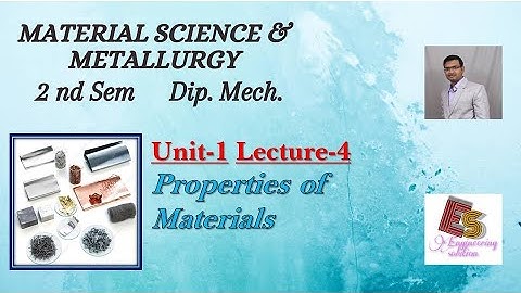 MSM Unit-1 Lecture-4 Properties Of Materials-1 By P. N. Chhaniyara
